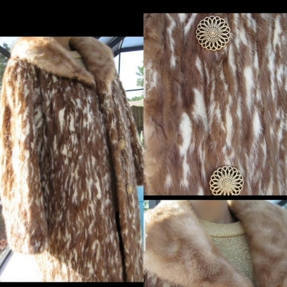 GLAMOUR ~VINTAGE HAZEL EMBA MINK FUR FULL LENGTH COAT~MINK COLLAR SIZE:LG-XLARGE - Picture 5 of 16